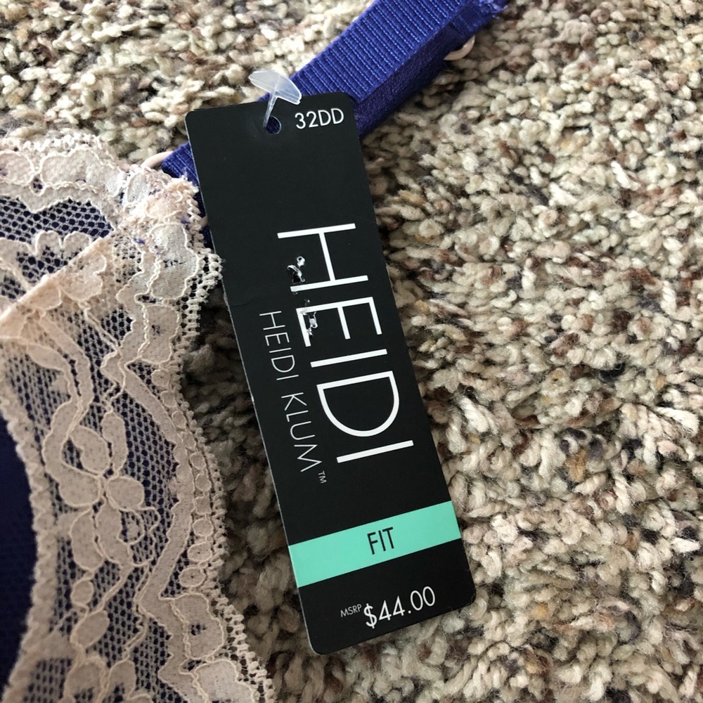 NEW Heidi Klum Lace Trim Blue/Purple Bra - Picture 2 of 3